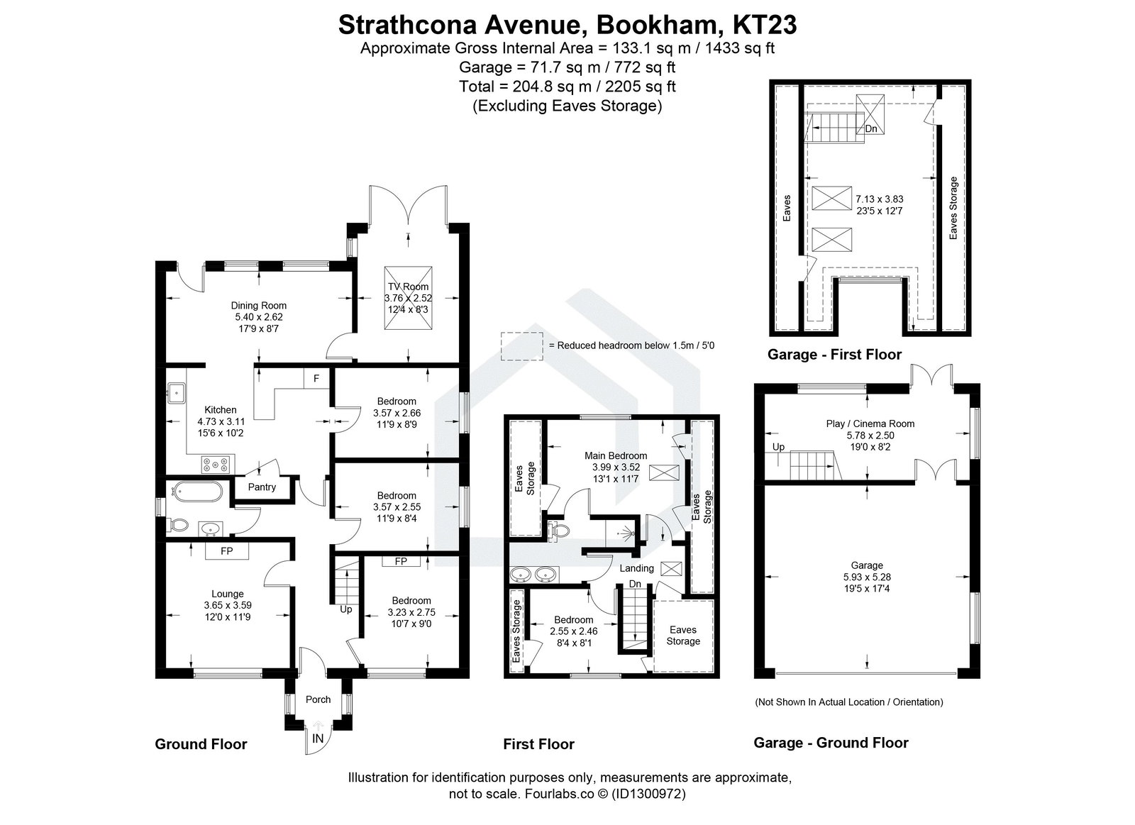 5 bed detached house for sale in Strathcona Avenue, Effingham - Property floorplan