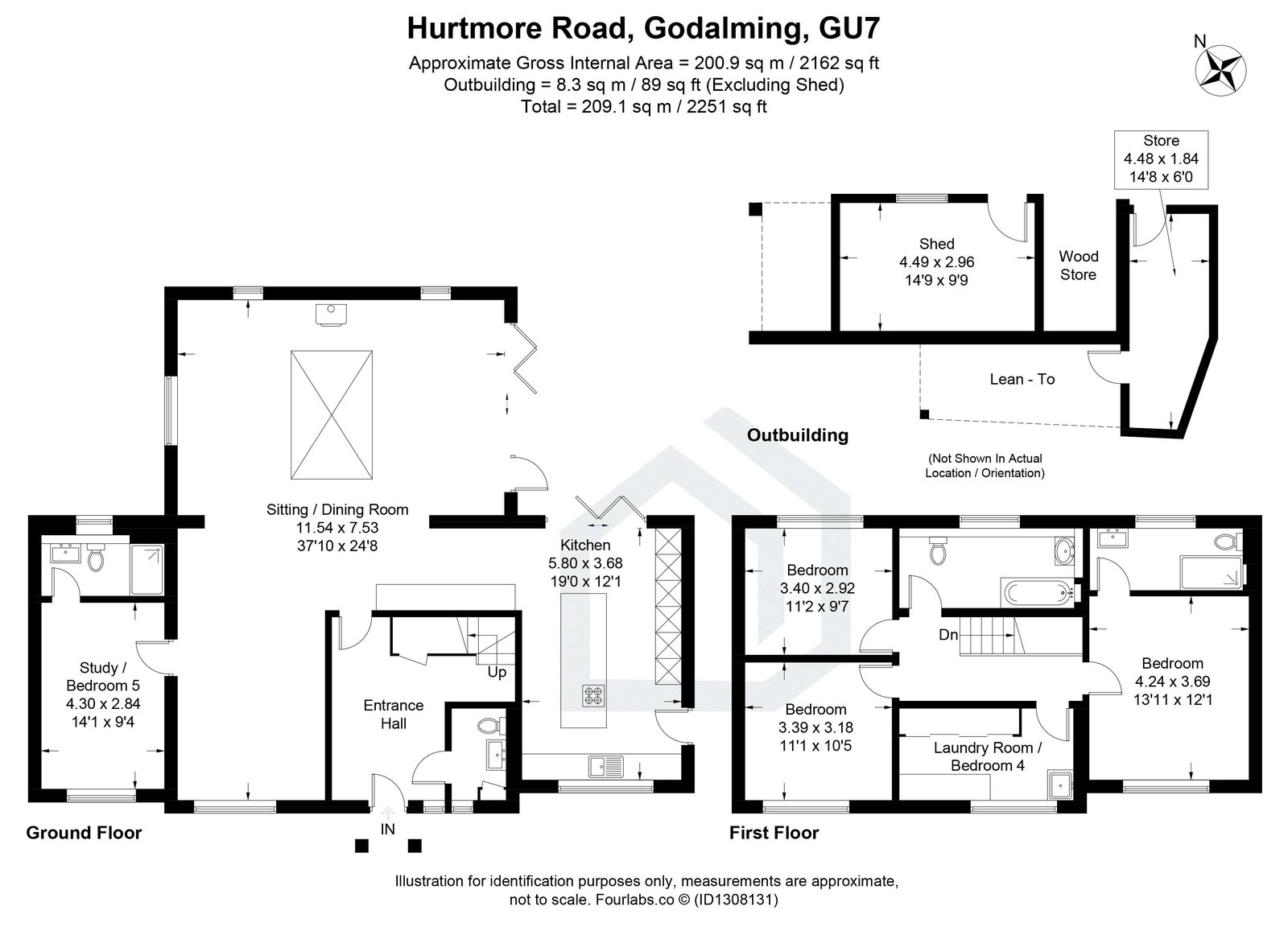 4 bed detached house for sale in Hurtmore Road, Godalming, GU7 - Property floorplan