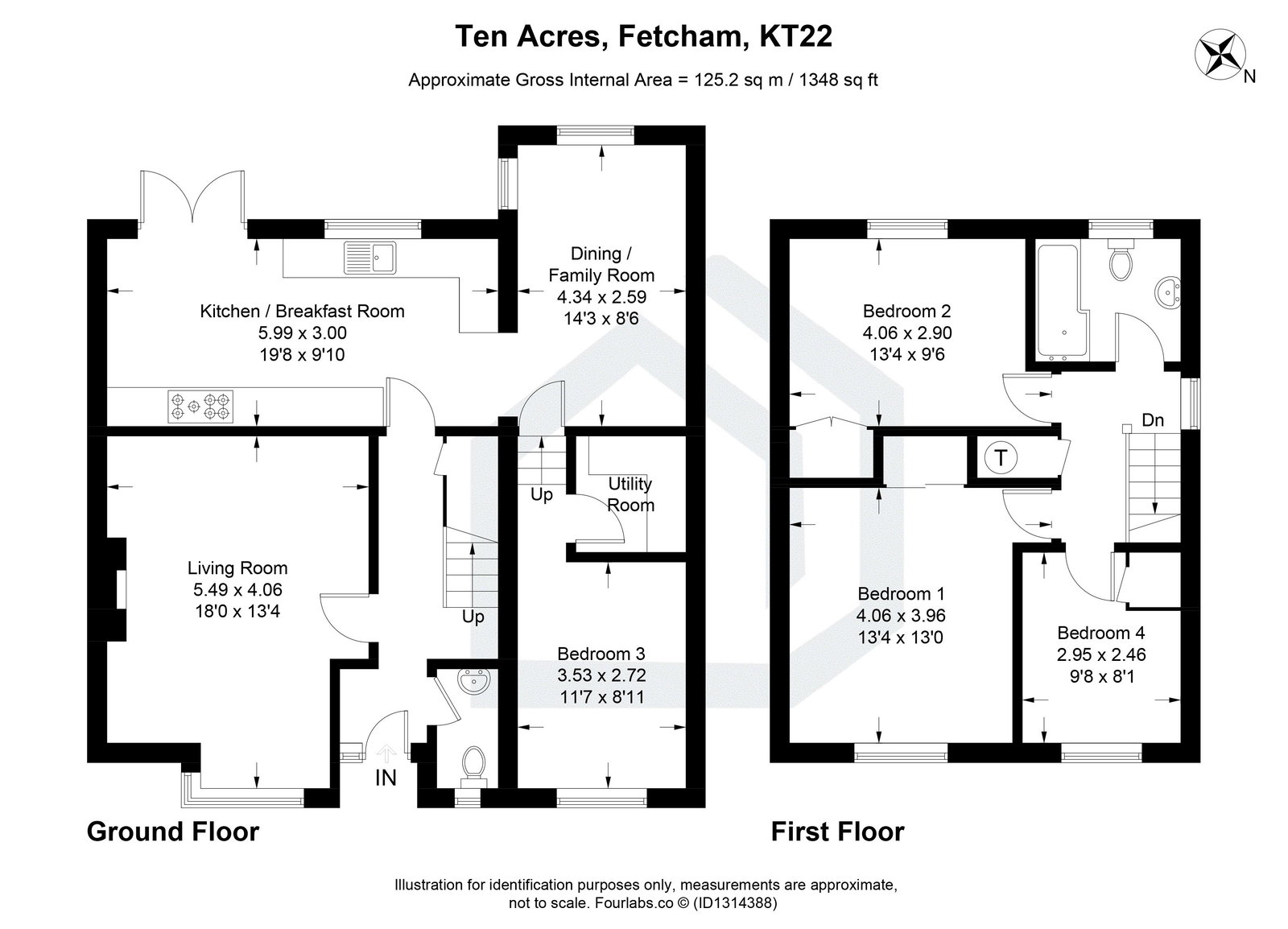 4 bed detached house for sale in Ten Acres, Fetcham, KT22 - Property floorplan