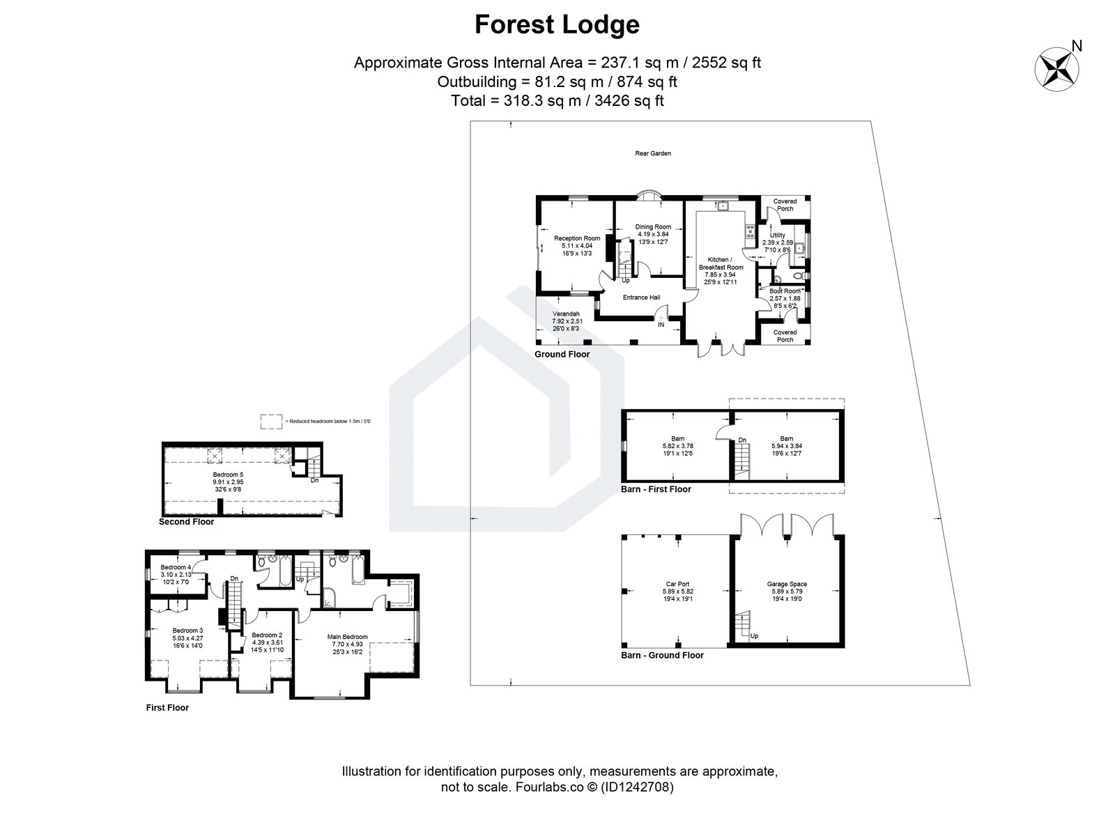 5 bed detached house for sale in Honeysuckle Bottom, East Horsley, KT24 - Property floorplan