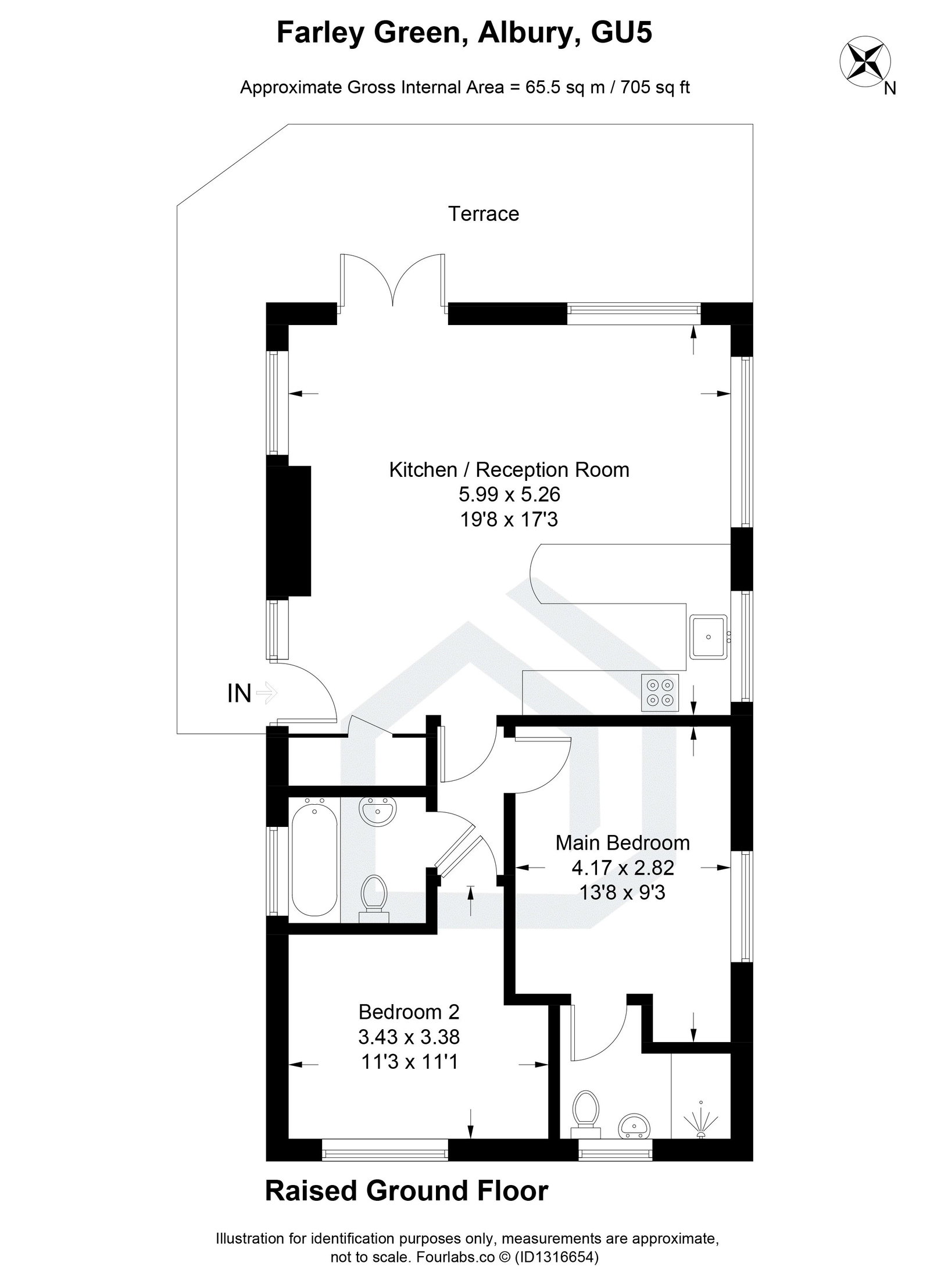 2 bed lodge for sale in Edgeley Park, Farley Green - Property floorplan