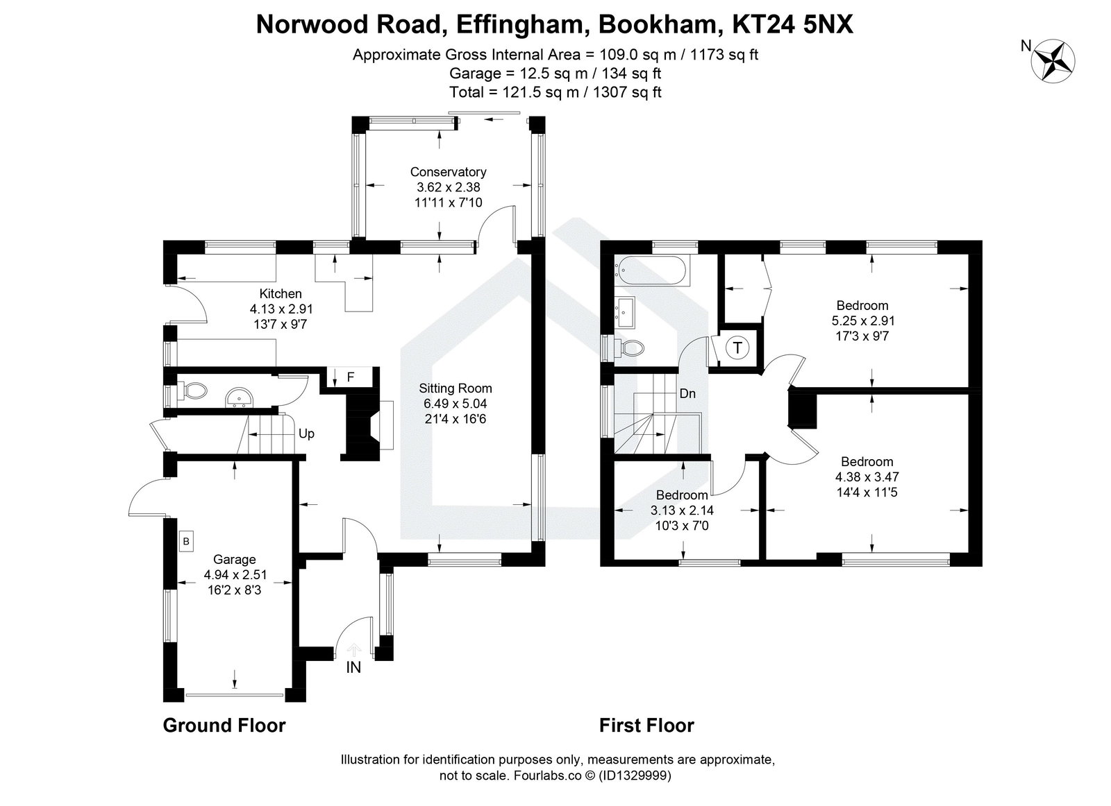 3 bed detached house for sale in Norwood Road, Effingham - Property floorplan