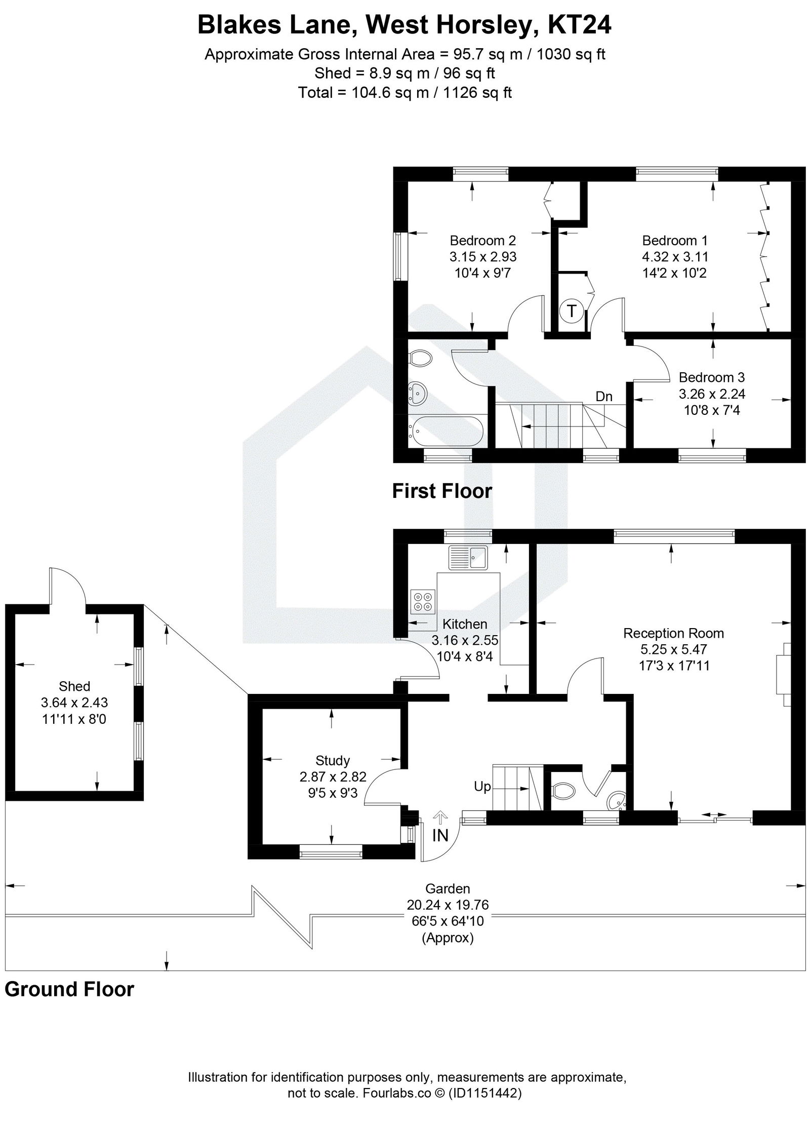 3 bed semi-detached house to rent in Blakes Lane, West Horsley, KT24 - Property floorplan