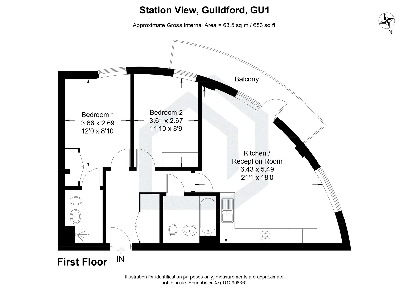 2 bed flat to rent in Station View, Guildford, GU1  - Property Image 2