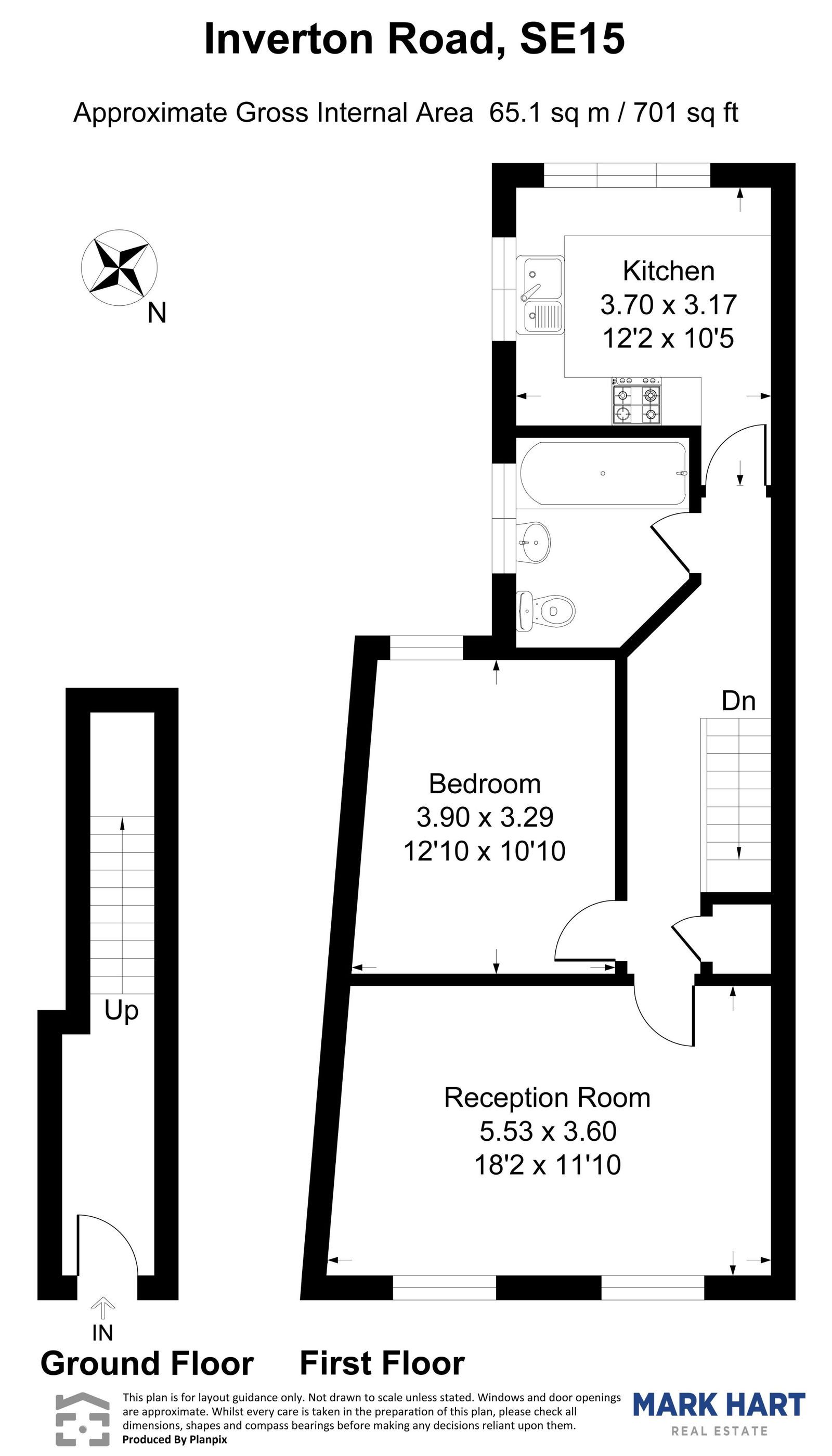 1 bed flat to rent in Inverton Road, London - Property floorplan