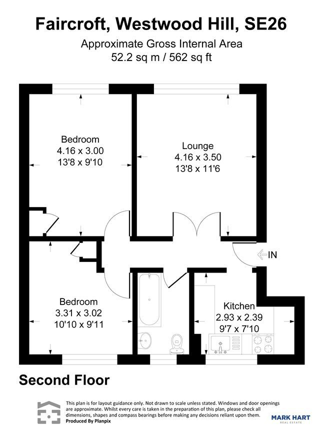 2 bed flat to rent in Westwood Hill, London - Property floorplan
