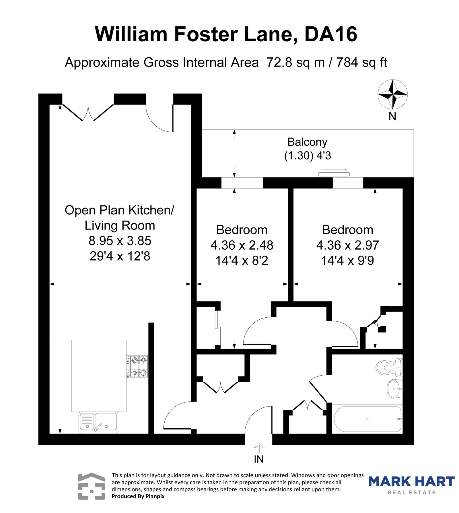 2 bed flat for sale in William Foster Lane, Welling - Property floorplan