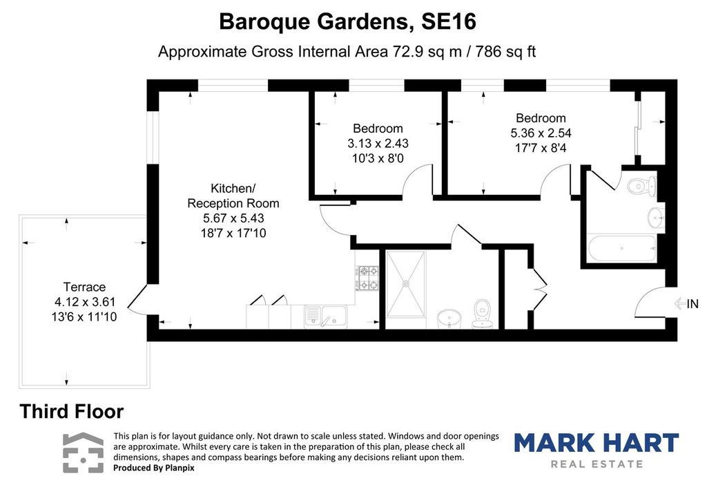 2 bed flat to rent in Mary Rose Square, London - Property floorplan