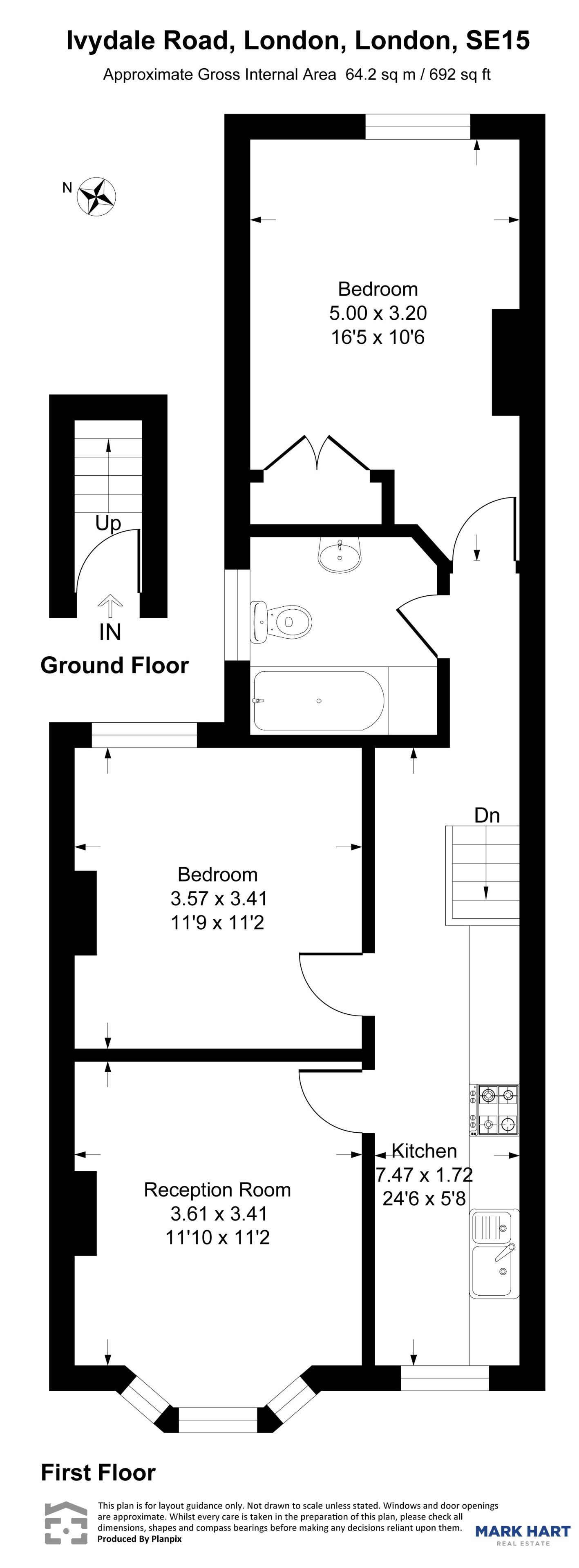 2 bed flat for sale in Ivydale Road, London - Property floorplan