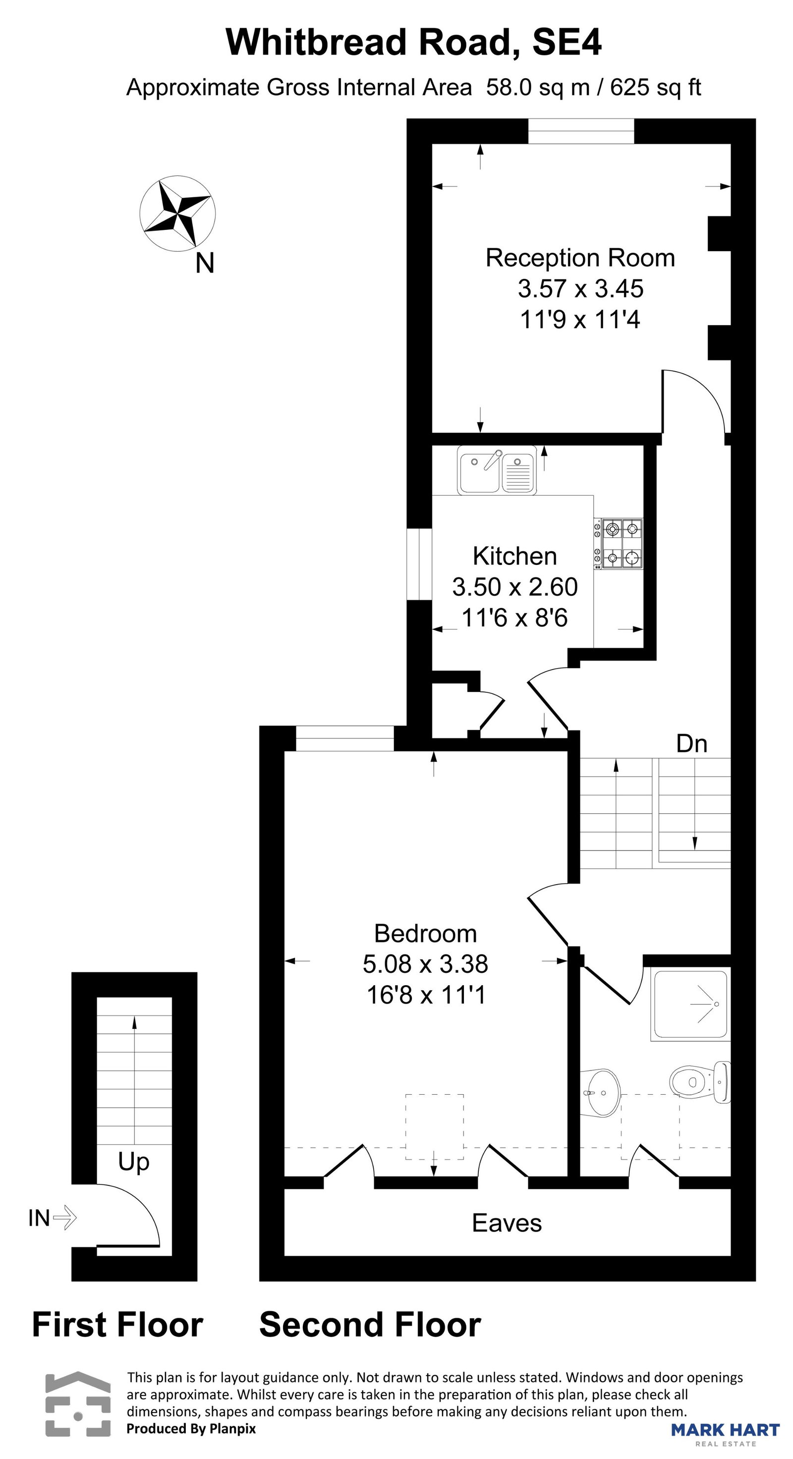 1 bed flat for sale in Whitbread Road, London - Property floorplan