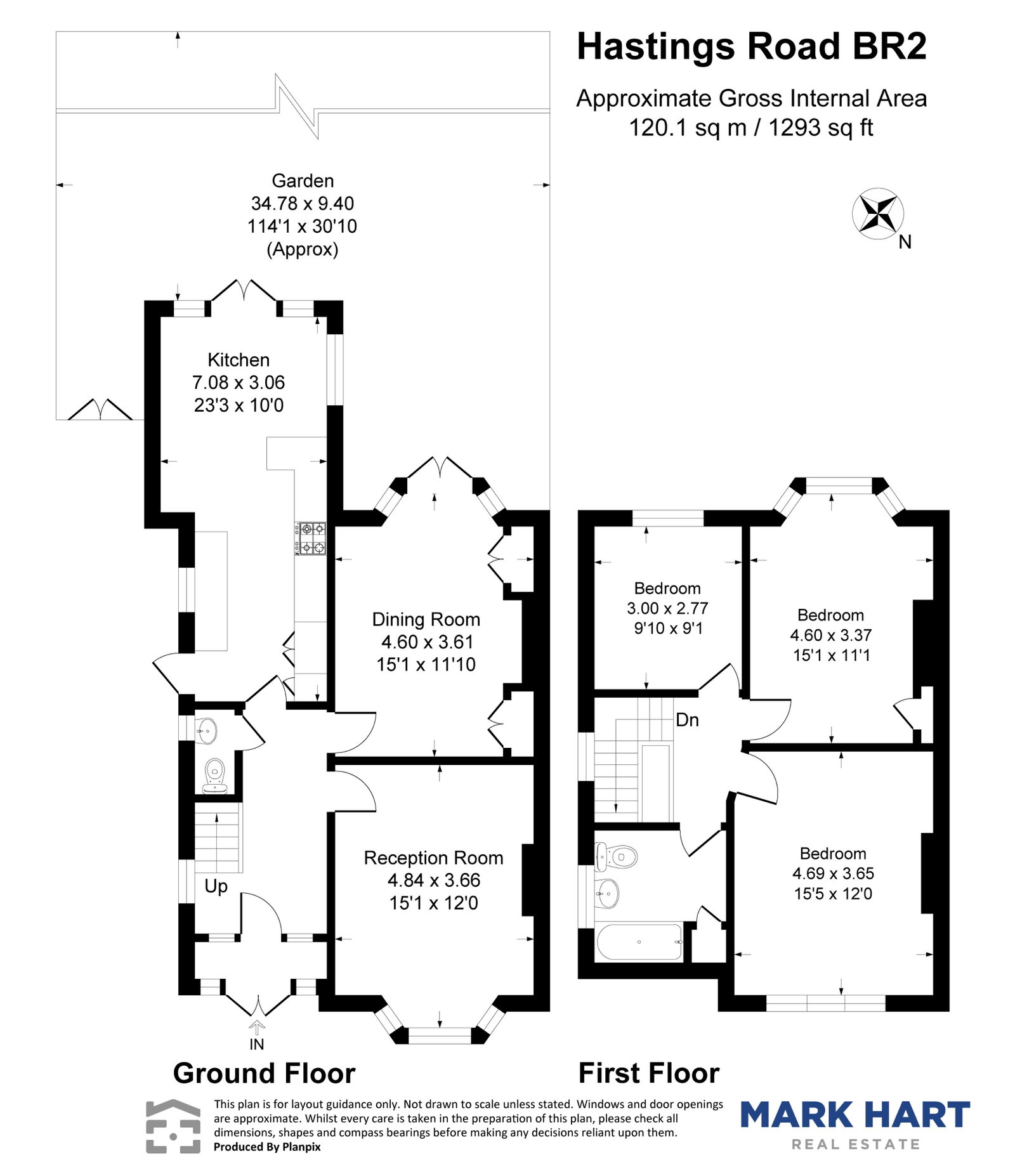 3 bed semi-detached house for sale in Hastings Road, Bromley - Property floorplan