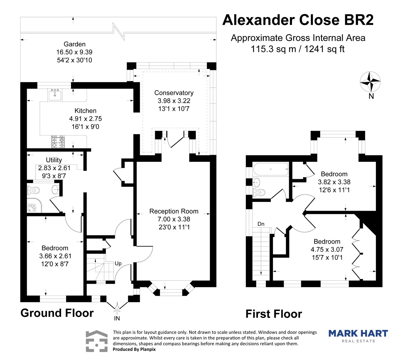 3 bed semi-detached house for sale in Alexander Close, Bromley - Property floorplan