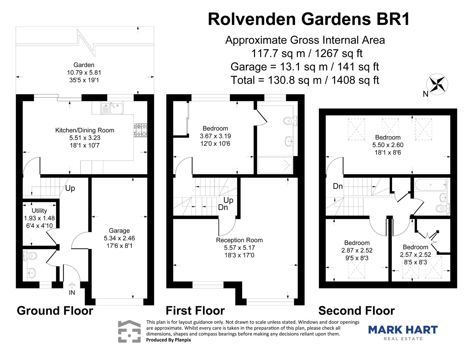 4 bed terraced house for sale in Rolvenden Gardens, Bromley - Property floorplan