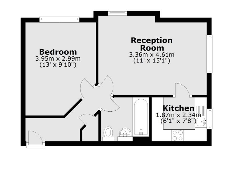 1 bed flat to rent in Beacon Gate, London - Property floorplan