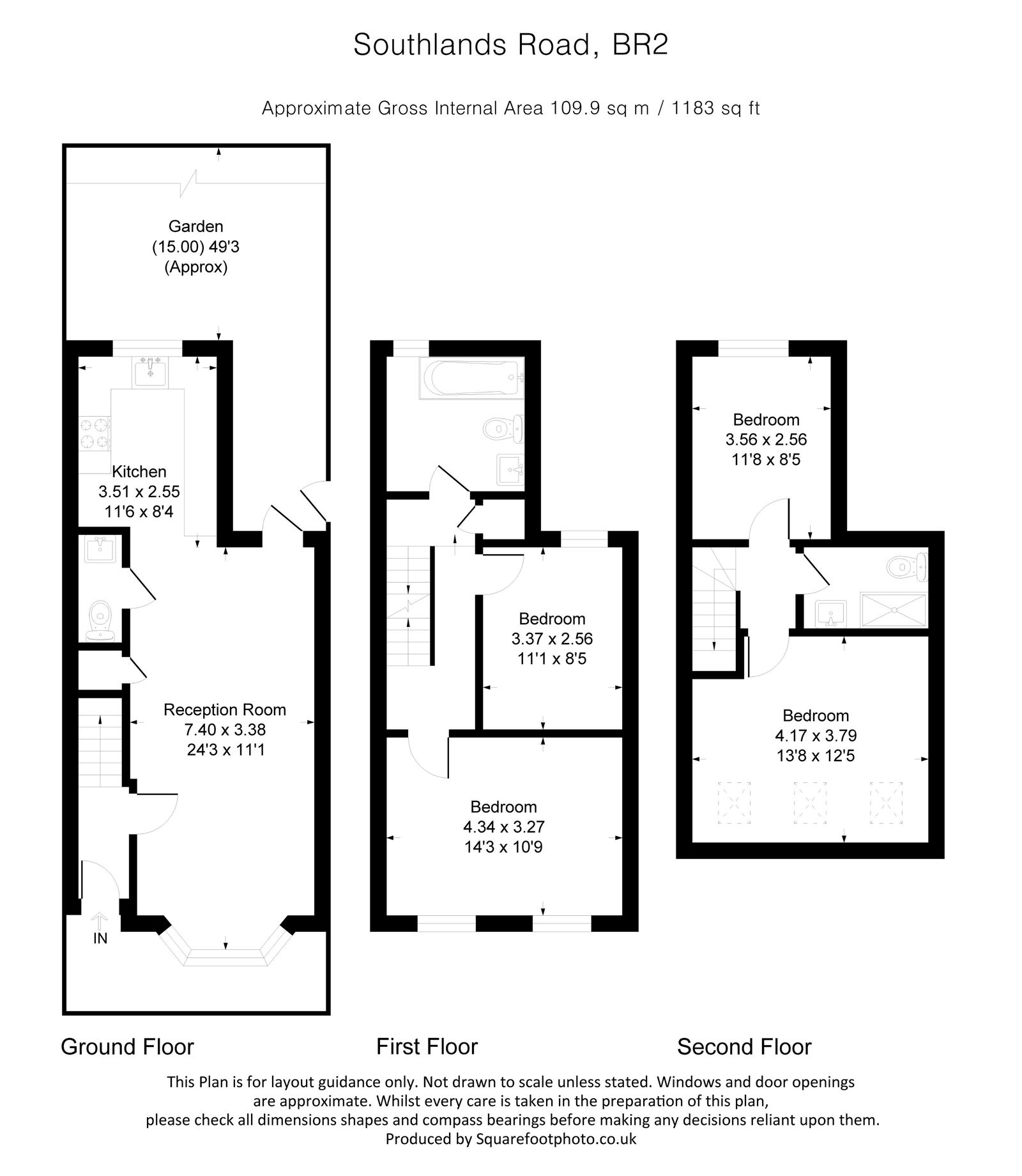 4 bed semi-detached house to rent in Southlands Road, Bromley - Property floorplan