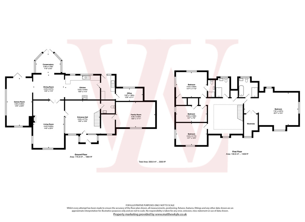 5 bed detached house for sale in Chelmsford Road, White Roding, Dunmow, Essex - Property floorplan