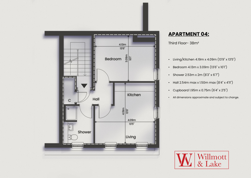 1 bed apartment for sale in Clarendon House, Dane Street, Bishop's Stortford, Hertfordshire - Property floorplan