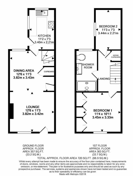 2 bed terraced house for sale in Dunmow Road, Bishop's Stortford, Hertfordshire - Property floorplan