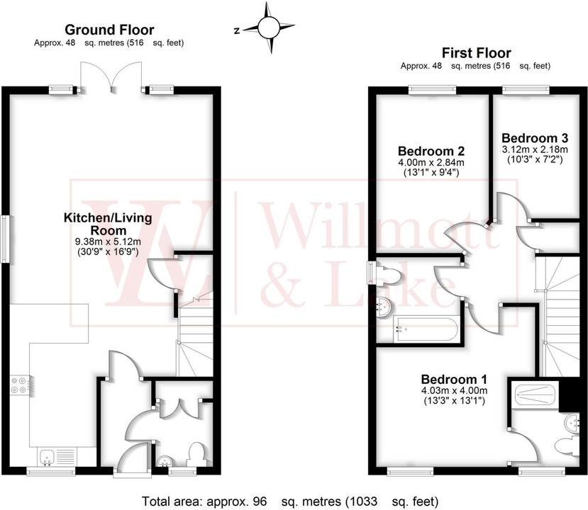 3 bed end of terrace house for sale in Ellis Drive, Bishop's Stortford, Hertfordshire - Property floorplan