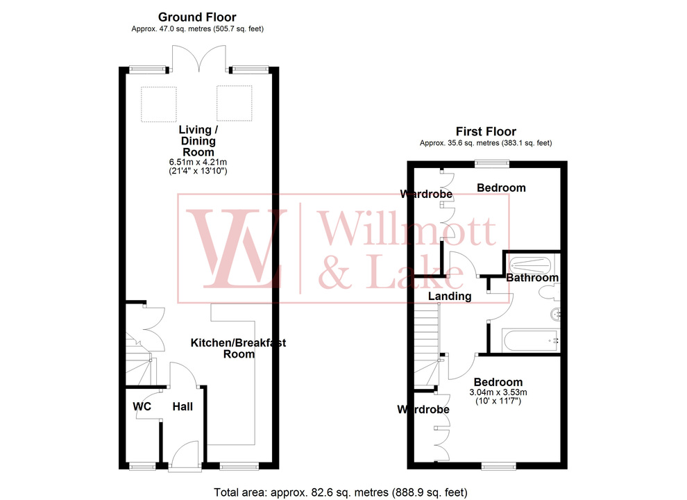 2 bed terraced house for sale in Kitchener Road, Bishop's Stortford, Hertfordshire - Property floorplan