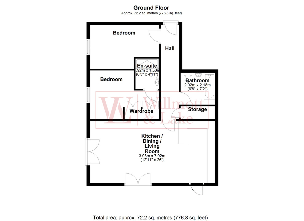 2 bed apartment for sale in St. Stephens Court, Silver Street, Stansted, Essex - Property floorplan