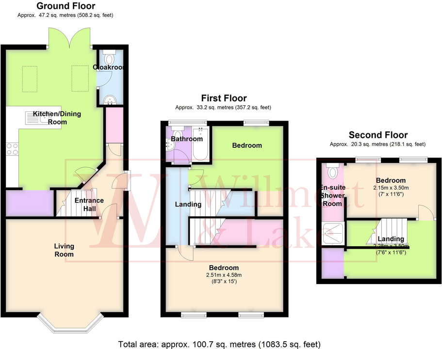 3 bed end of terrace house for sale in Benningfield Road, Widford, Ware, Hertfordshire - Property floorplan