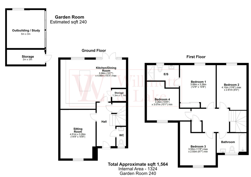 4 bed link detached house for sale in Carlton Way, Bishop's Stortford, Hertfordshire - Property floorplan