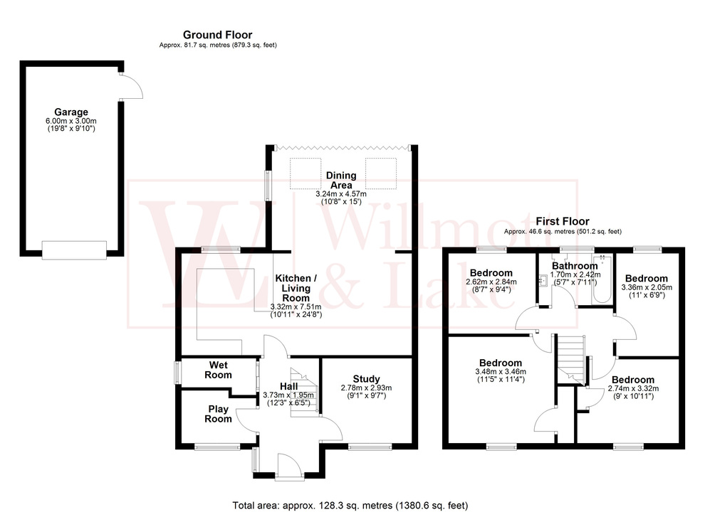 4 bed detached house for sale in The Ridings, Bishop's Stortford, Hertfordshire - Property floorplan