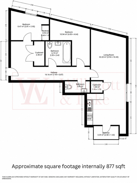 2 bed apartment for sale in Sidings House, Brunel Drive, Bishop's Stortford, Hertfordshire - Property floorplan
