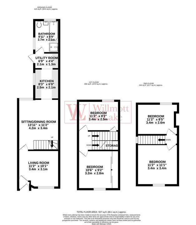 4 bed terraced house for sale in Elm Grove, Bishop's Stortford, Hertfordshire - Property floorplan