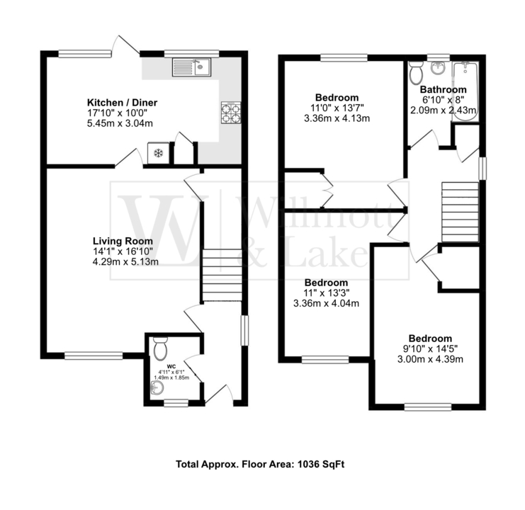 3 bed semi-detached house for sale in Childs Lane, Stansted, Essex - Property floorplan