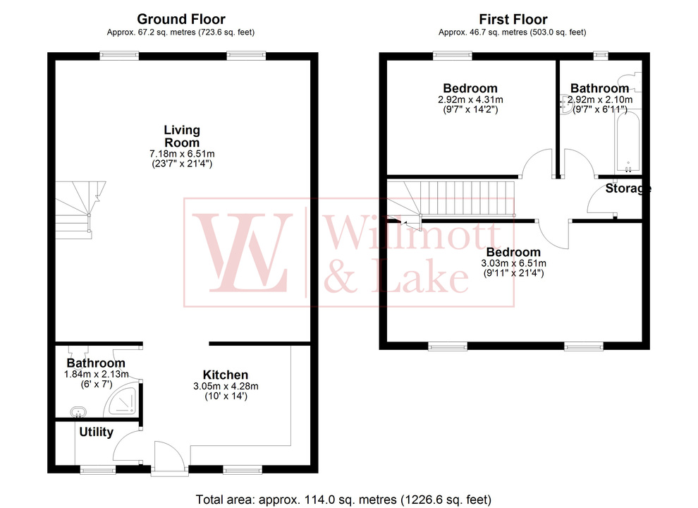 2 bed barn conversion to rent in Oak Park, Hunsdon, Ware, Hertfordshire - Property floorplan