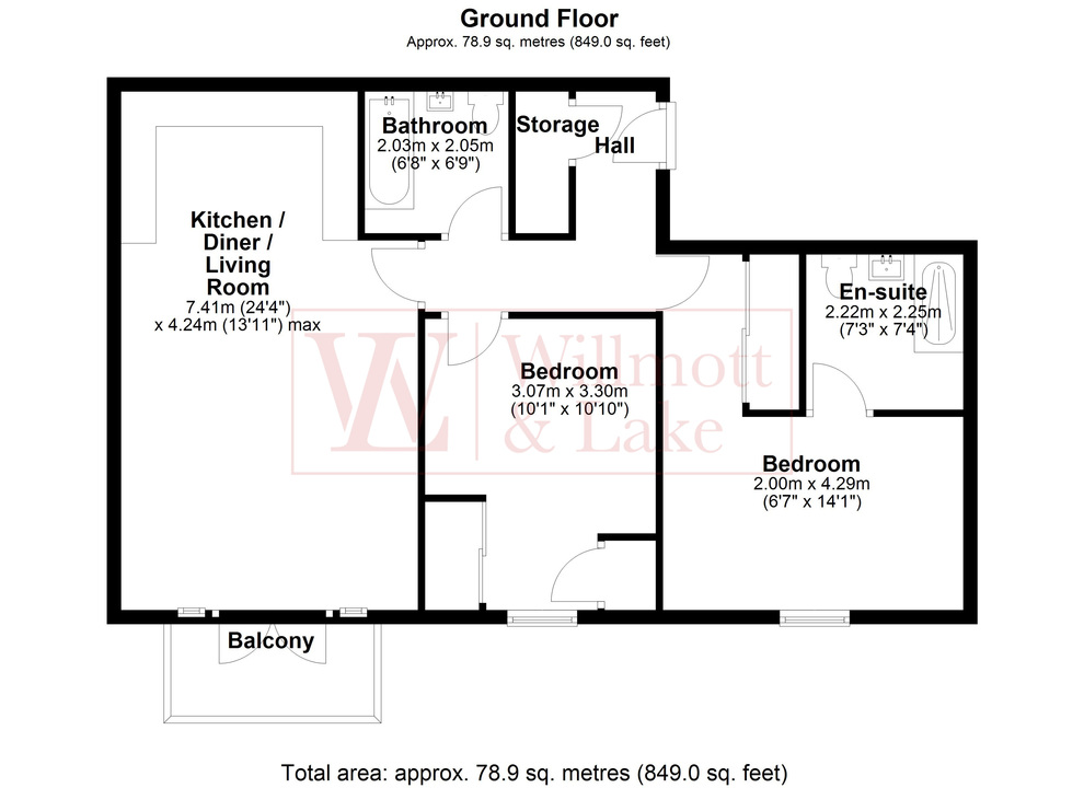2 bed apartment for sale in River View, Bishop's Stortford, Hertfordshire - Property floorplan