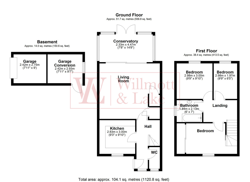 3 bed semi-detached house for sale in Nursery Road, Bishop's Stortford, Hertfordshire - Property floorplan