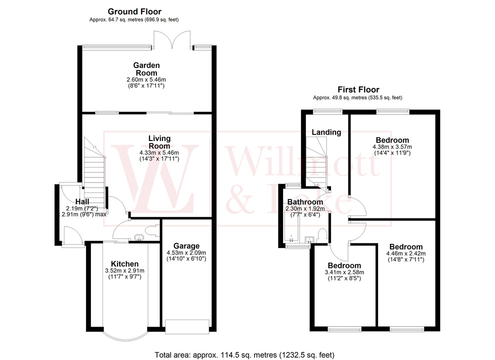 3 bed semi-detached house for sale in Ascot Close, Bishop's Stortford, Hertfordshire - Property floorplan
