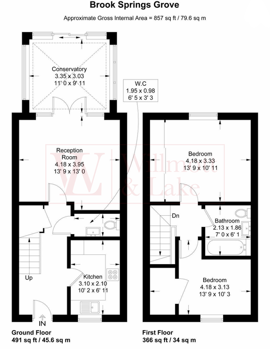 2 bed semi-detached house for sale in Brook Springs Grove, Elsenham, Essex - Property floorplan