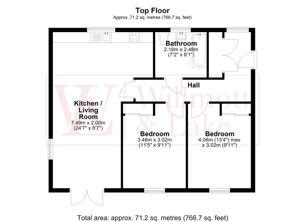 2 bed apartment for sale in Ridley House, Grant Road, Bishop's Stortford, Hertfordshire - Property floorplan