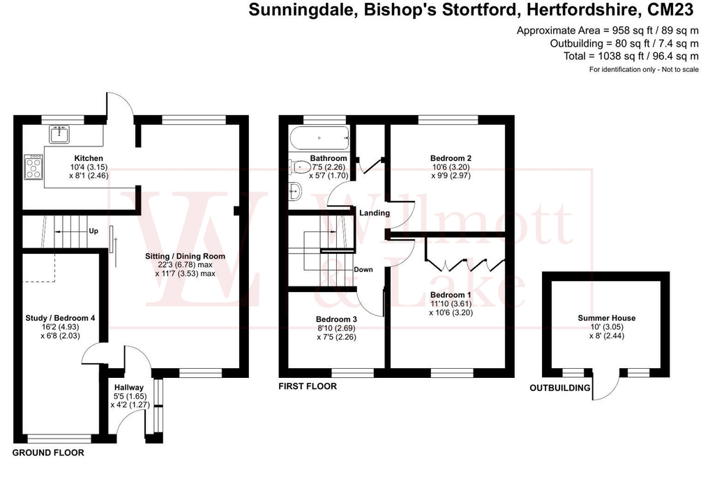 3 bed semi-detached house for sale in Sunningdale, Bishop's Stortford, Hertfordshire - Property floorplan
