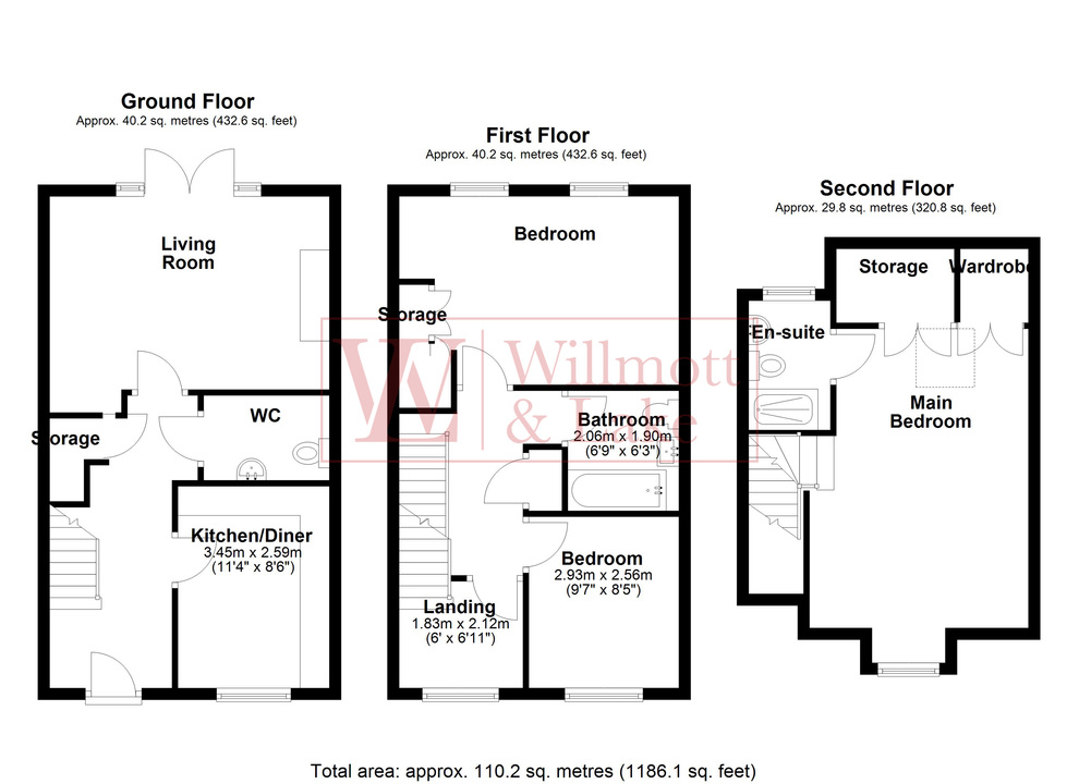 3 bed semi-detached house for sale in Thorpe Road, Bishop's Stortford - Property floorplan