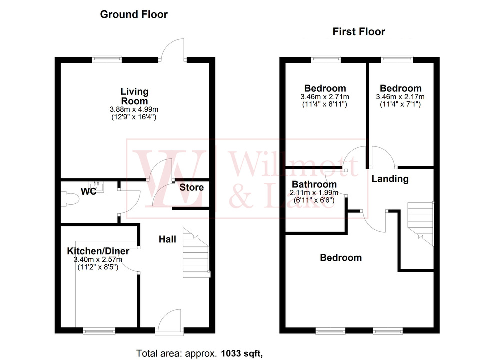 3 bed terraced house for sale in Newland Avenue, Bishop's Stortford - Property floorplan