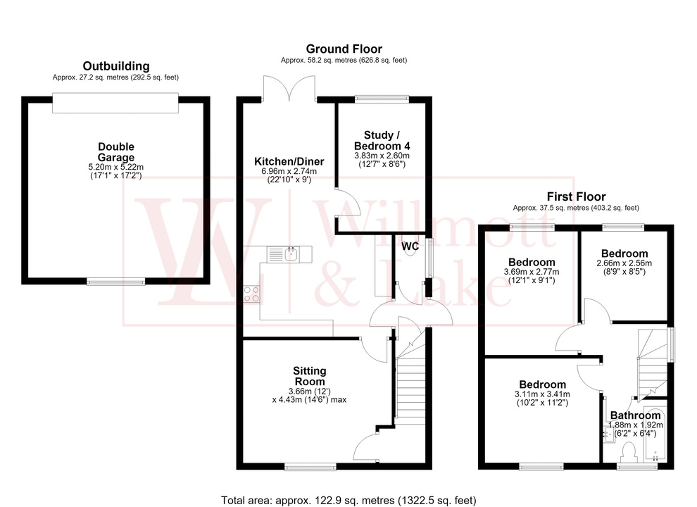 3 bed semi-detached house for sale in Urban Road, Bishop's Stortford, Hertfordshire - Property floorplan