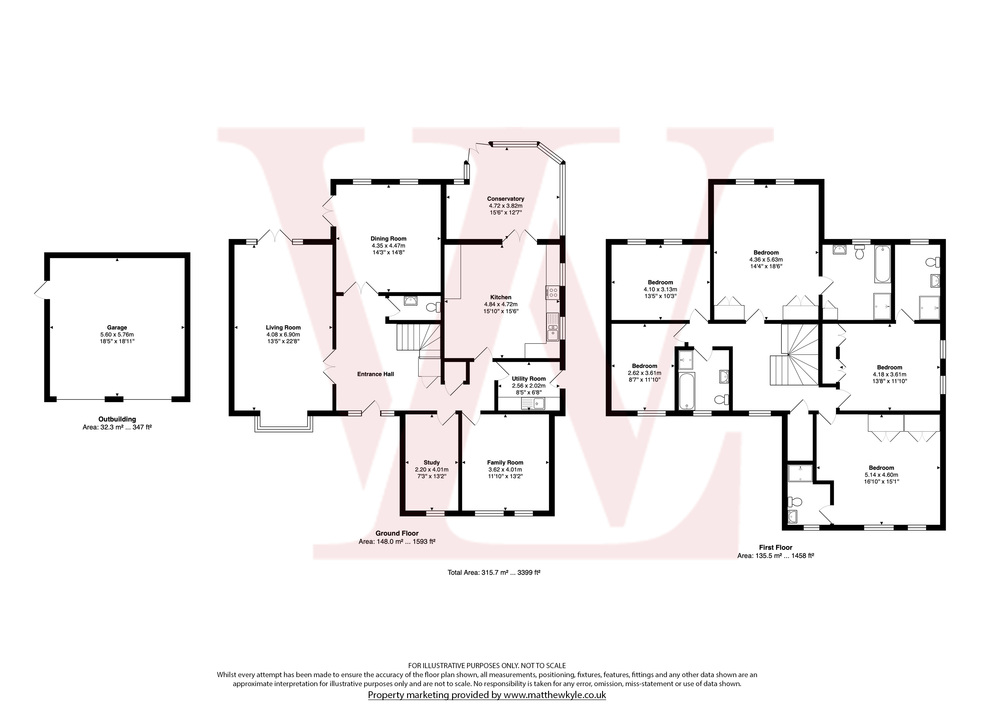 5 bed detached house for sale in Chestnut Drive, Hatfield Heath, Bishop's Stortford, Essex - Property floorplan