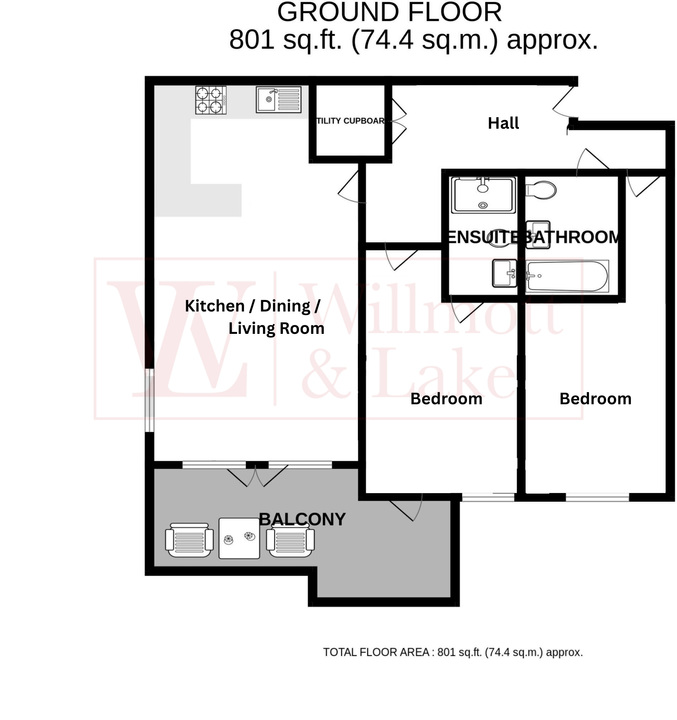 2 bed apartment to rent in Tanners Wharf, Bishop's Stortford, Hertfordshire - Property floorplan