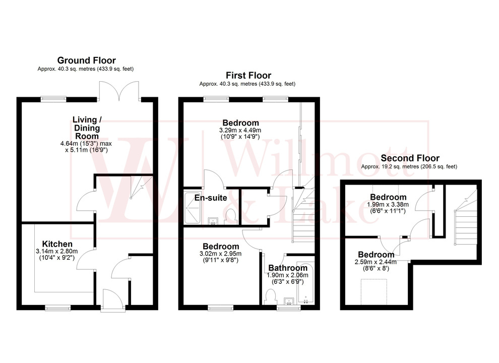 4 bed terraced house for sale in The Coppice, Friedberg Avenue, Bishop's Stortford, Hertfordshire - Property floorplan