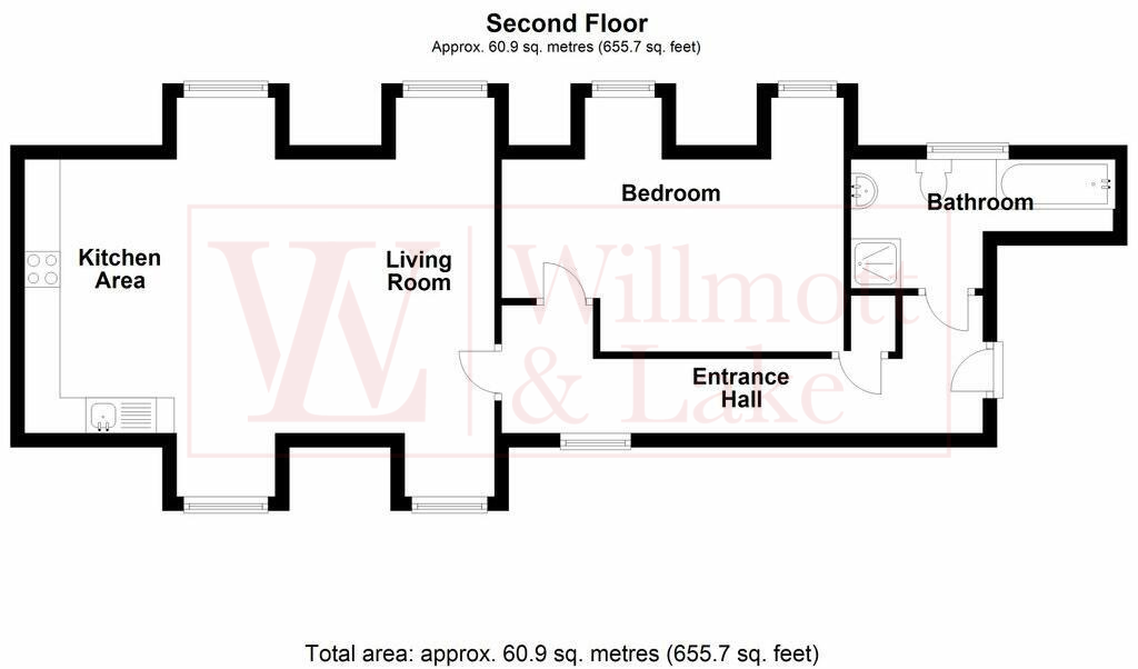 1 bed apartment for sale in Joscelyn Yard, Dunmow Road, Bishop's Stortford, Hertfordshire - Property floorplan