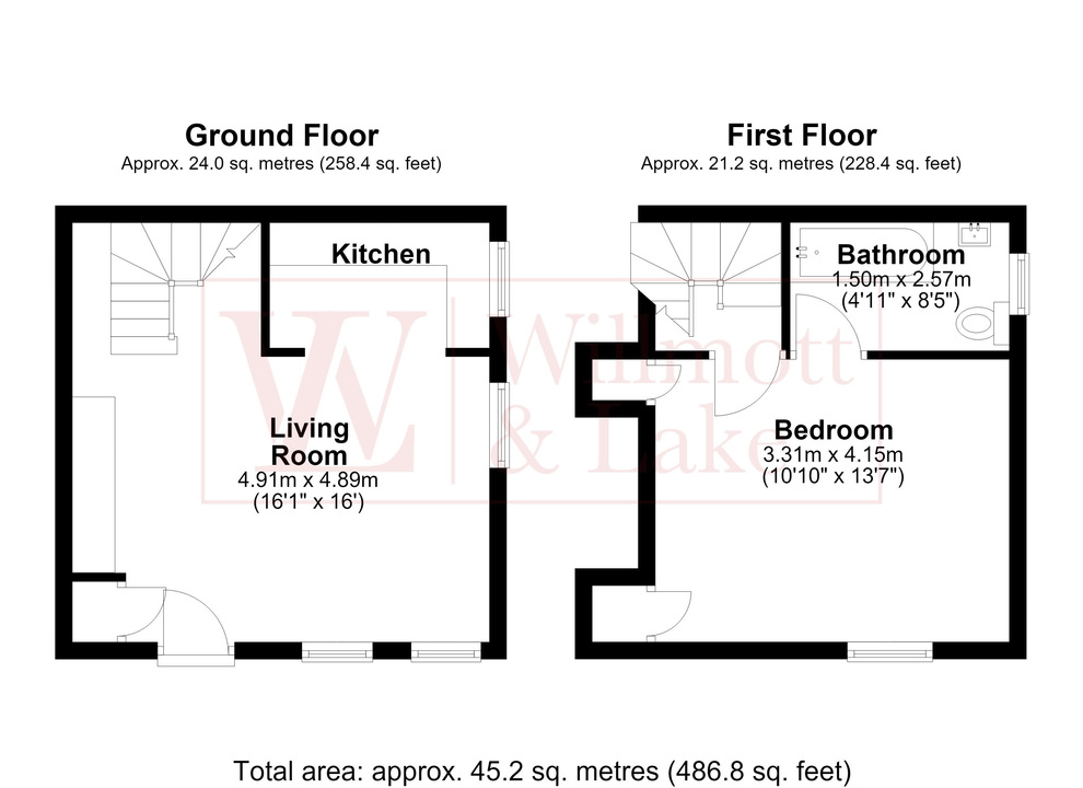 1 bed end of terrace house for sale in London Road, Bishop's Stortford, Hertfordshire - Property floorplan
