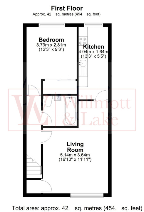 1 bed maisonette for sale in Ashdale, Bishop's Stortford, Hertfordshire - Property floorplan