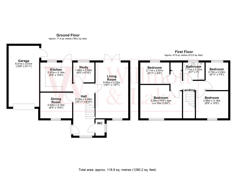 4 bed detached house for sale in The Ridings, Bishop's Stortford, Hertfordshire - Property floorplan