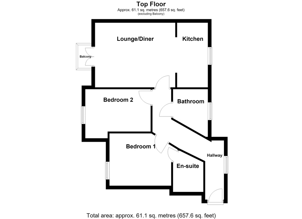 2 bed apartment for sale in Newland Avenue, Bishop's Stortford, Hertfordshire - Property floorplan