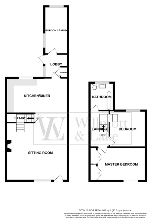 3 bed cottage for sale in The Endway, Great Easton, Dunmow, Essex - Property floorplan